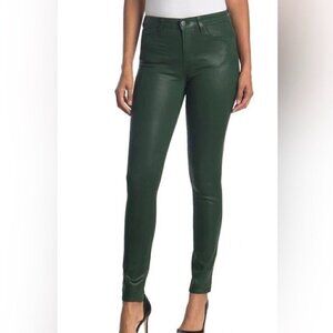 NWT L'AGENCE Marguerite High Rise Skinny Jean in Moss Green Coated - Size 27